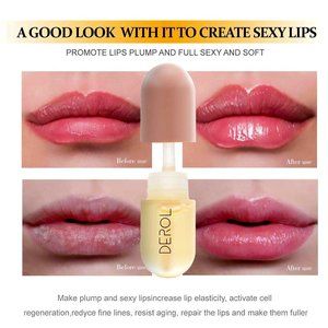 DEROL Lip Plumper Vafee, Natural Lip Plumper Lip Care Serum, Lip Enhancer Night